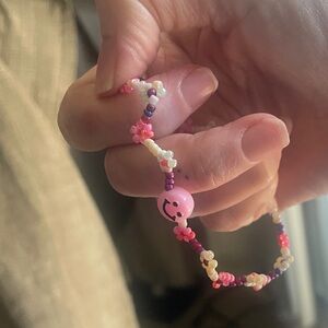 Children’s Pink and White Beaded Bracelet Set 2 Bracelets